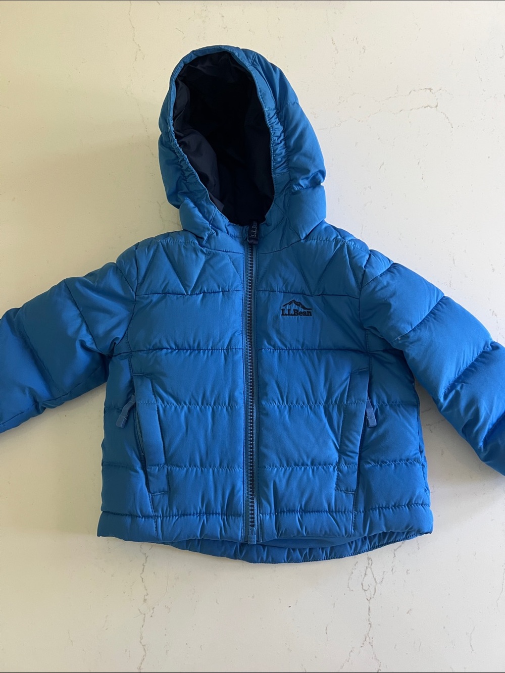 L.L. Bean Bright Blue Hooded Puffer Jacket